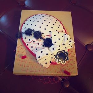 Red and black Fascinator